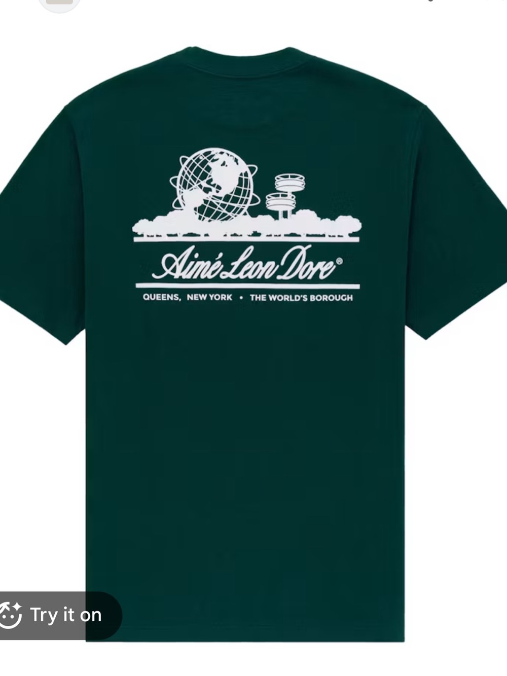 Aime Leon Dore Dark Green Unisphere Short-Sleeve Tee